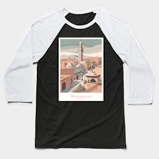 Marrakesh Morocco Vintage Travel Poster Baseball T-Shirt